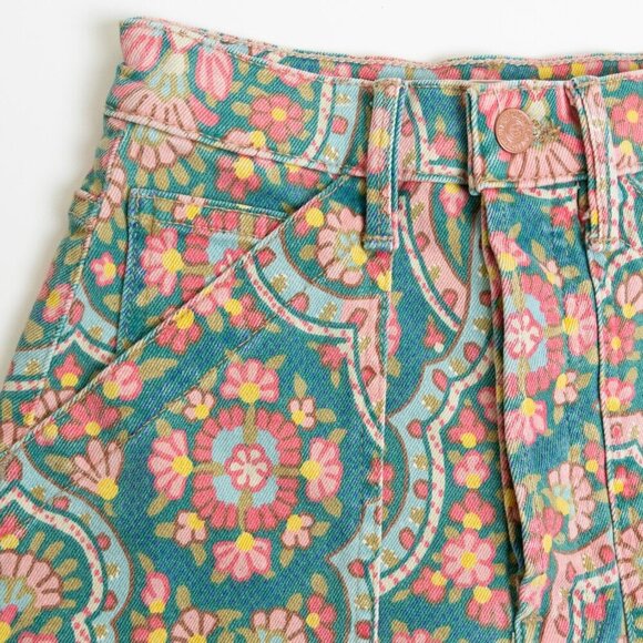MOTHER The Curbster Shorts Under The Rug Floral Boho Retro - Picture 8 of 16